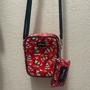 Disney Red and Black Mickey Mouse Crossbody Bag